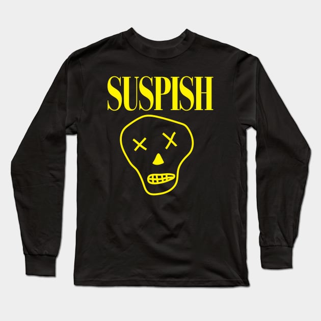 Bailey Sarian Suspish Yellow Skull Long Sleeve T-Shirt by yevomoine